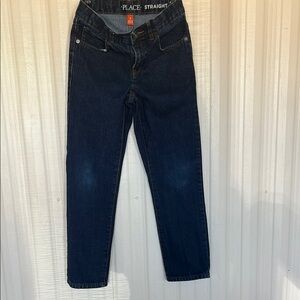 THE CHILDRENS PLACE Straight‎ Leg Jeans - Dark Blue Boys 8